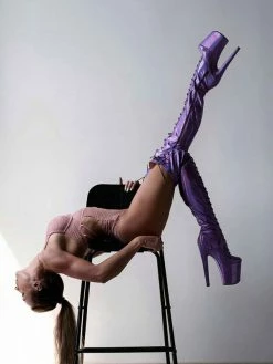 Sexy High Heel Boots Round Toe Lace Up Zipper Stiletto Heel Rave Club Pole Dance Shoes -winter shoes Sales 2023 202301161655383085152
