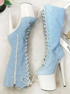 Sexy High Heel Boots Round Toe Lace Up Zipper Stiletto Heel Platform Pole Dance Shoes -winter shoes Sales 2023 202301171033321912000