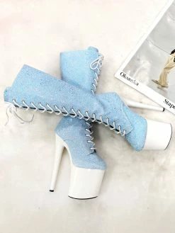 Sexy High Heel Boots Round Toe Lace Up Zipper Stiletto Heel Platform Pole Dance Shoes -winter shoes Sales 2023 202301171033329664678