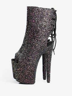 Glitter Sexy Boots Plus Size Round Toe Platform Sky High Heel Sexy Boots
