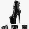 Plus Size Sexy High Heel Boots Round Toe Zipper Buckle Artwork Stiletto Heel Rave Club Shoes Pole Dance Shoes