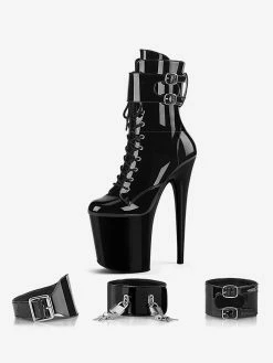 Plus Size Sexy High Heel Boots Round Toe Zipper Buckle Artwork Stiletto Heel Rave Club Shoes Pole Dance Shoes