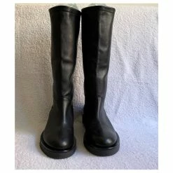 Autre Marque Black Leather Biker Boots -winter shoes Sales 2023 221372 3