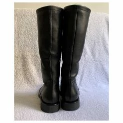 Autre Marque Black Leather Biker Boots -winter shoes Sales 2023 221372 4