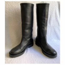 Autre Marque Black Leather Biker Boots -winter shoes Sales 2023 221372 5