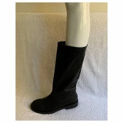 Autre Marque Black Leather Biker Boots -winter shoes Sales 2023 221372 8