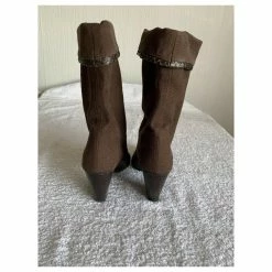 Walter Steiger Cloth And Snakeskin Leather Boots Brown Chocolate -winter shoes Sales 2023 224446 3