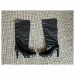 Sergio Rossi Heeled Knee High Leather Boots Dark Brown 14 Sergio Rossi Heeled Knee High Leather Boots Dark Brown -winter shoes Sales 2023 228114 5