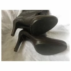 Sergio Rossi Heeled Knee High Leather Boots Dark Brown 17 Sergio Rossi Heeled Knee High Leather Boots Dark Brown -winter shoes Sales 2023 228114 8