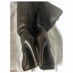 Sergio Rossi Heeled Knee High Leather Boots Dark Brown 18 Sergio Rossi Heeled Knee High Leather Boots Dark Brown -winter shoes Sales 2023 228114 9