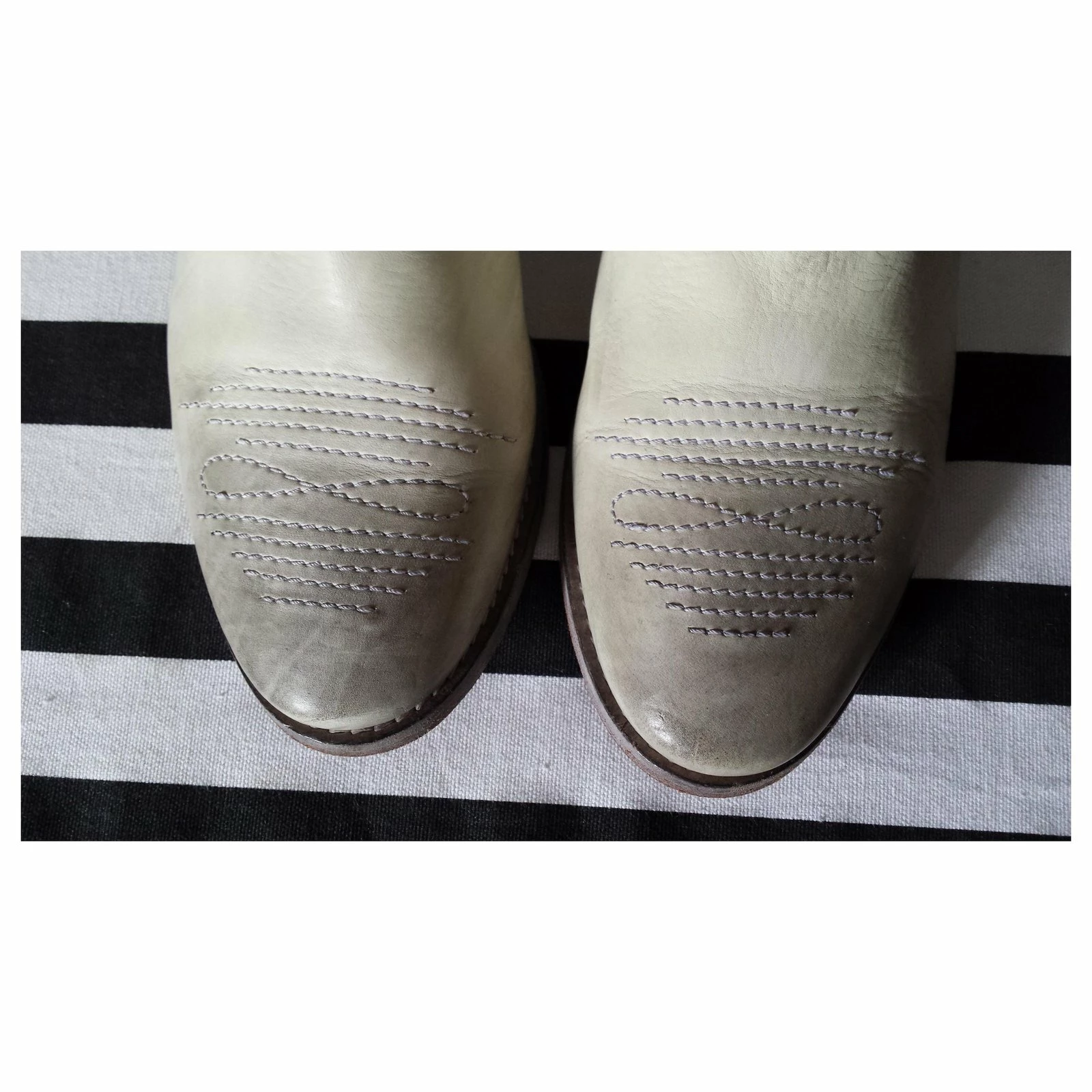 Strategia Low Leather Boots Beige 5 Strategia Low Leather Boots Beige - Image 5