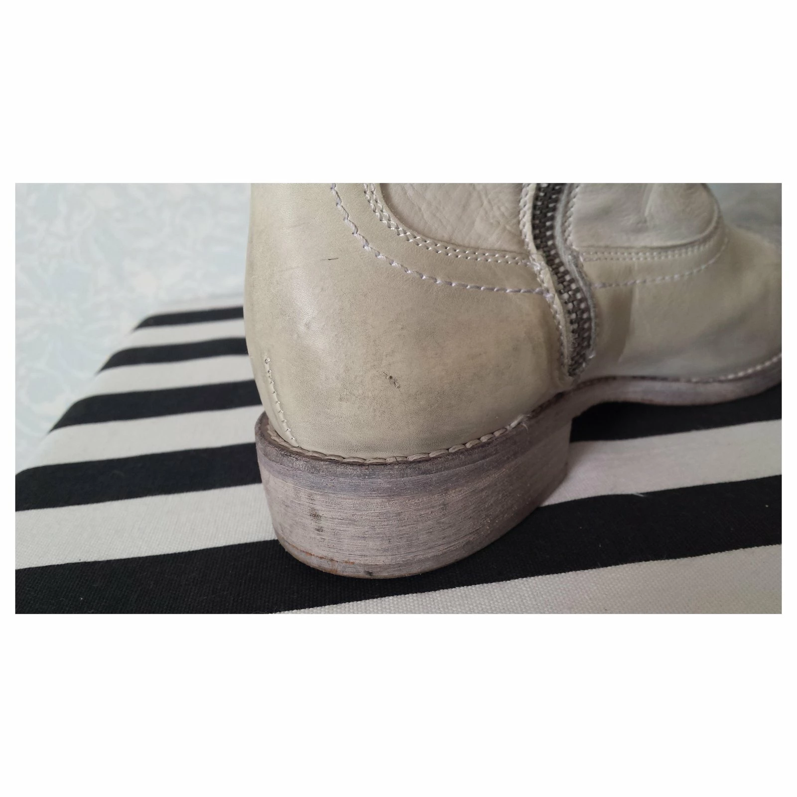 Strategia Low Leather Boots Beige 8 Strategia Low Leather Boots Beige - Image 8