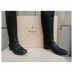 Riding Boots Prada P 38 In Buttersoft Leather Black -winter shoes Sales 2023 242781 8
