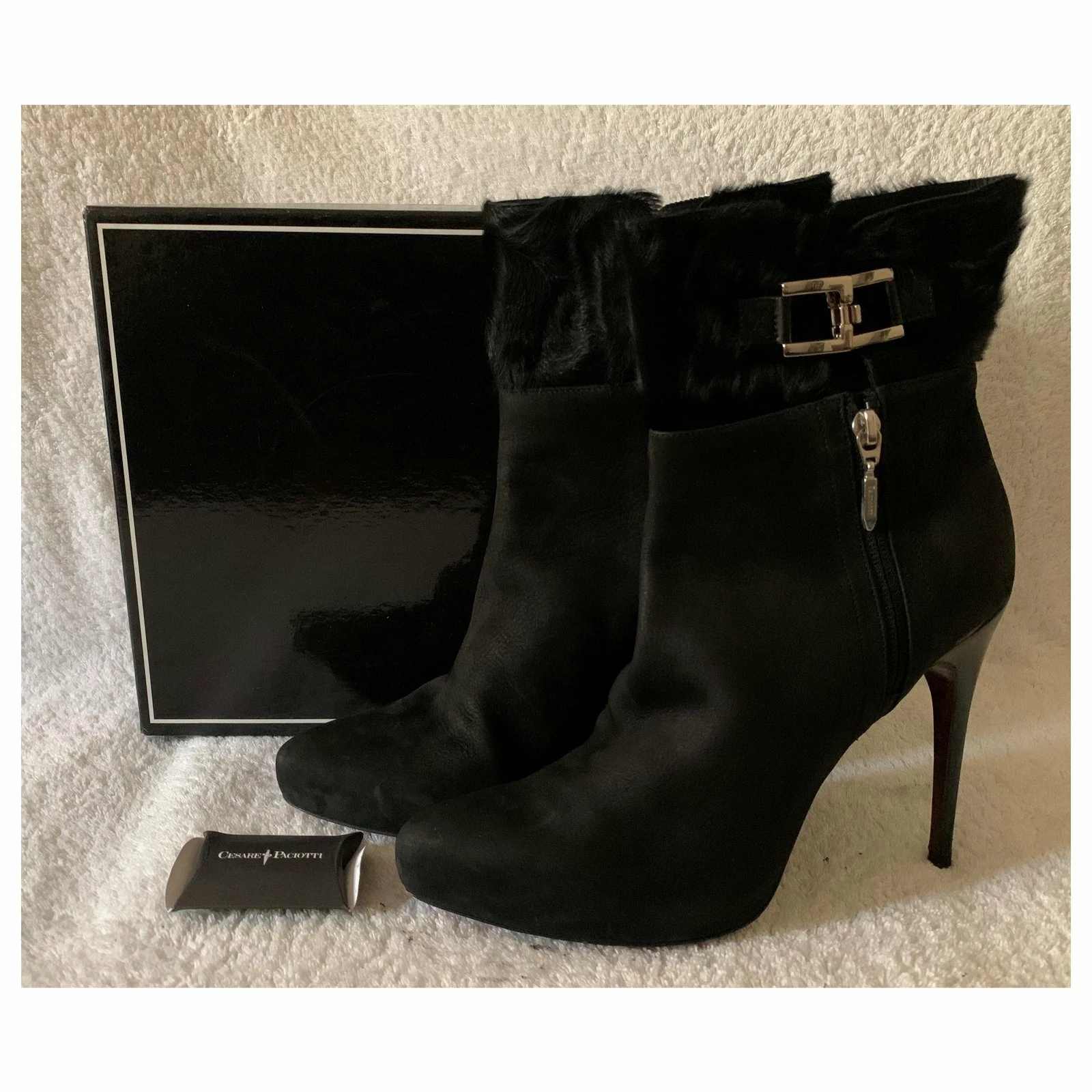 Cesare Paciotti Black Nabuk Leather Ankle Boots 8 Cesare Paciotti Black Nabuk Leather Ankle Boots - Image 8