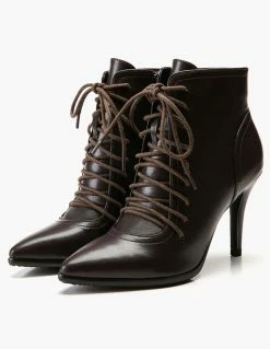 Black Ankle Boots Women Pointed Toe Lace Up High Heel Booties -winter shoes Sales 2023 25074346 b6a5 489b 8565 181ac3a276a9