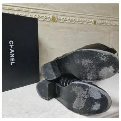 Chanel Matelasse Black Leather Over Knee Boots Sz. 38 -winter shoes Sales 2023 258786 6