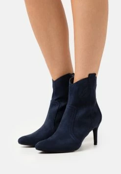 Anna Field High Heeled Ankle Boots - Dark Blue
