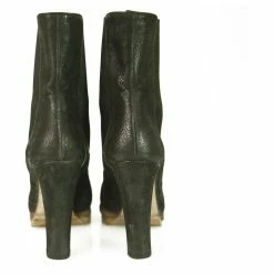 Prada Black Leather Pull On Calf Booties Boots Heels Shoes Size 36.5 -winter shoes Sales 2023 265228 3