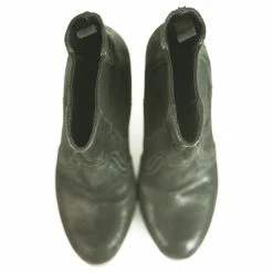 Prada Black Leather Pull On Calf Booties Boots Heels Shoes Size 36.5 -winter shoes Sales 2023 265228 6