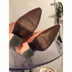 Jean Paul Gaultier Lace Leather Cowboy Boots Beige Caramel -winter shoes Sales 2023 26908 5