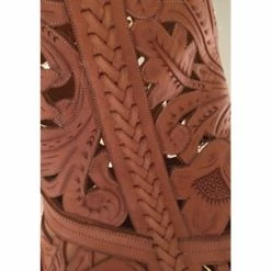 Jean Paul Gaultier Lace Leather Cowboy Boots Beige Caramel -winter shoes Sales 2023 26908 6