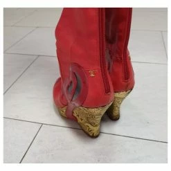 Chanel Paris Moscow Red Leather Over Knee Wadge Boots Sz. 37,5 -winter shoes Sales 2023 269812 3