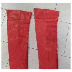 Chanel Paris Moscow Red Leather Over Knee Wadge Boots Sz. 37,5 -winter shoes Sales 2023 269812 4