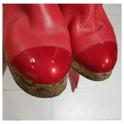 Chanel Paris Moscow Red Leather Over Knee Wadge Boots Sz. 37,5 -winter shoes Sales 2023 269812 5