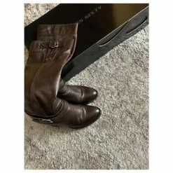 Miss Sixty Boots In Brown Leather, HIGH, In Excellent Condition Dark Brown -winter shoes Sales 2023 274654 10