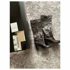 Miss Sixty Boots In Brown Leather, HIGH, In Excellent Condition Dark Brown -winter shoes Sales 2023 274654 6