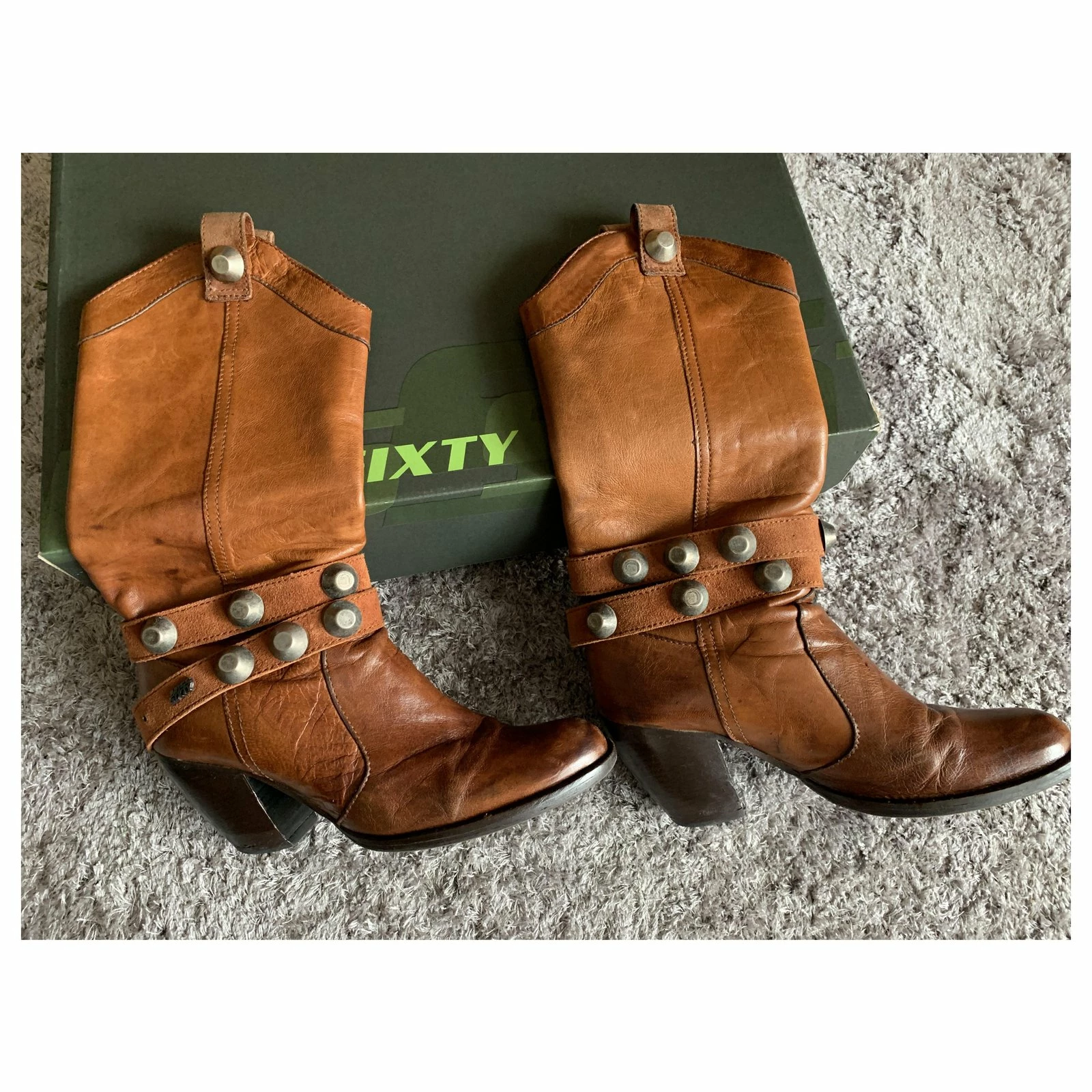 Miss Sixty Boots In Light Brown Leather / Camel, Medium-high, With Removable Chain 6 Miss Sixty Boots In Light Brown Leather / Camel, Medium-high, With Removable Chain - Image 6