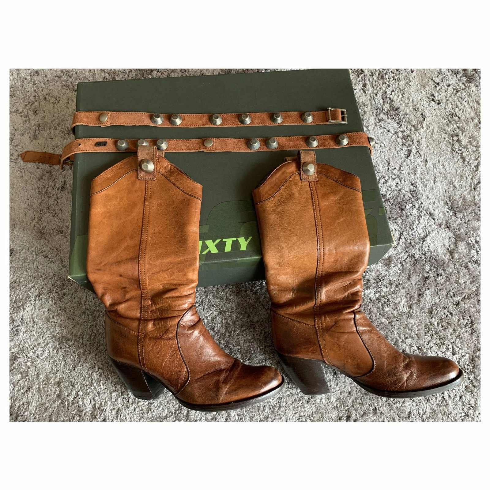 Miss Sixty Boots In Light Brown Leather / Camel, Medium-high, With Removable Chain 7 Miss Sixty Boots In Light Brown Leather / Camel, Medium-high, With Removable Chain - Image 7