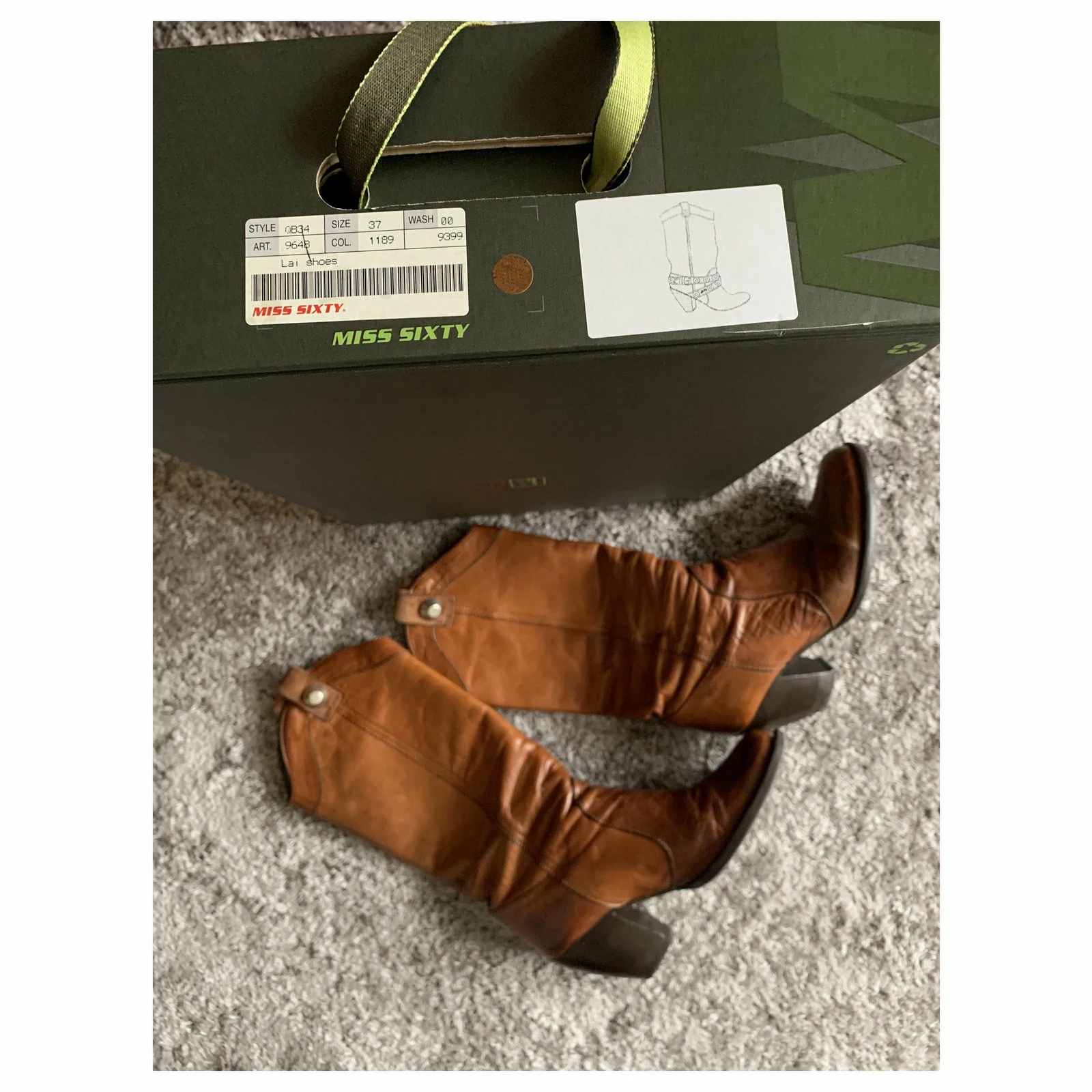 Miss Sixty Boots In Light Brown Leather / Camel, Medium-high, With Removable Chain 8 Miss Sixty Boots In Light Brown Leather / Camel, Medium-high, With Removable Chain - Image 8