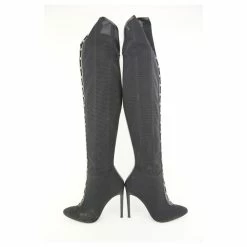 Giuseppe Zanotti Over-the-Knee Boots Stretch Mesh Leather Trimmed Janice High -winter shoes Sales 2023 298167 6