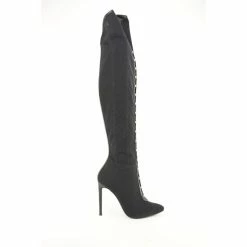 Giuseppe Zanotti Over-the-Knee Boots Stretch Mesh Leather Trimmed Janice High -winter shoes Sales 2023 298167 9