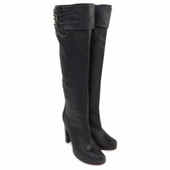 Nina Ricci Knee High Leather Boots Black 10 Nina Ricci Knee High Leather Boots Black -winter shoes Sales 2023 302611 5