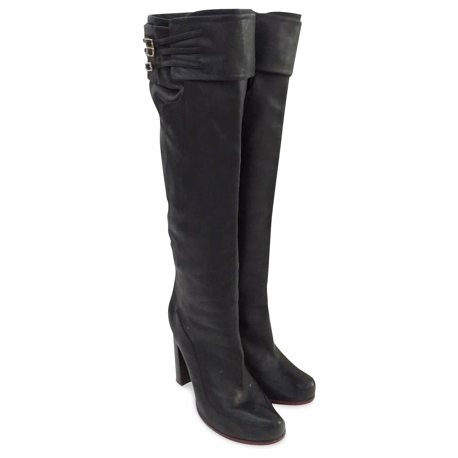 Nina Ricci Knee High Leather Boots Black 5 Nina Ricci Knee High Leather Boots Black - Image 5