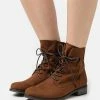 Marco Tozzi Lace-Up Ankle Boots - Cognac