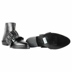 Msgm Black Leather Flat Anckle Boots -winter shoes Sales 2023 324071 5