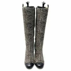 NEW CHANEL G SHOES26922 37.5 CAVALIERES BOOTS WITH POULAIN LEATHER HEELS Brown -winter shoes Sales 2023 329031 7