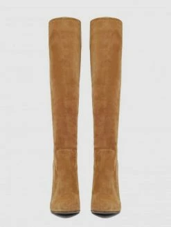 Women 's Wide Calf Boots Suede Stiletto Heel Knee High Boots -winter shoes Sales 2023 32de5e9d 6edb 4902 ab5b 5e3685993a11