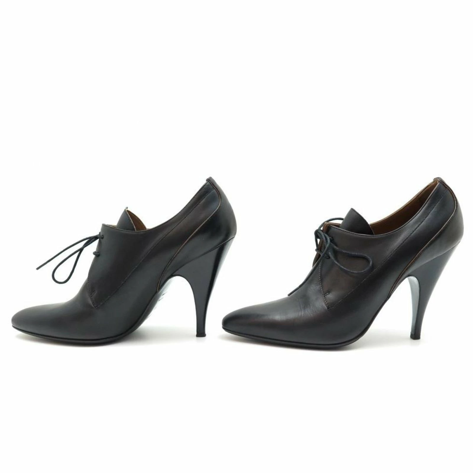 Hermès NEW HERMES SHOES 39.5 BLACK LEATHER HIGH-HEEL ANKLE BOOTS + BOOTS BOX 2 Hermès NEW HERMES SHOES 39.5 BLACK LEATHER HIGH-HEEL ANKLE BOOTS + BOOTS BOX - Image 2