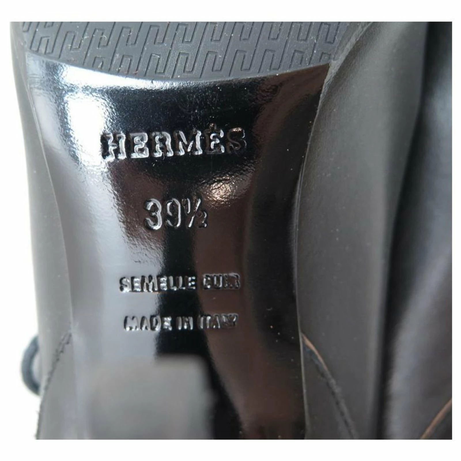 Hermès NEW HERMES SHOES 39.5 BLACK LEATHER HIGH-HEEL ANKLE BOOTS + BOOTS BOX 4 Hermès NEW HERMES SHOES 39.5 BLACK LEATHER HIGH-HEEL ANKLE BOOTS + BOOTS BOX - Image 4