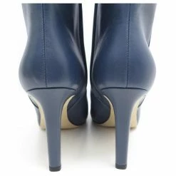 NEW CHANEL BOOTS WITH G HEELS33566 40 BLUE LEATHER BOOTS SHOES -winter shoes Sales 2023 348893 3