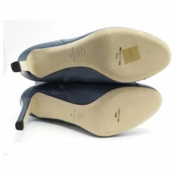 NEW CHANEL BOOTS WITH G HEELS33566 40 BLUE LEATHER BOOTS SHOES -winter shoes Sales 2023 348893 5