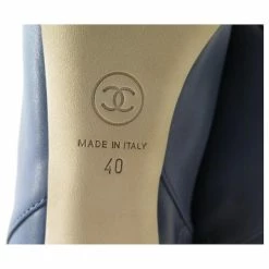 NEW CHANEL BOOTS WITH G HEELS33566 40 BLUE LEATHER BOOTS SHOES -winter shoes Sales 2023 348893 6