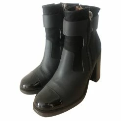 Chanel Ankle Boots In Black Leather Knitted Interior -winter shoes Sales 2023 356751 3