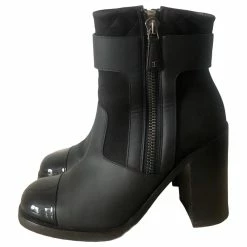 Chanel Ankle Boots In Black Leather Knitted Interior -winter shoes Sales 2023 356751 6