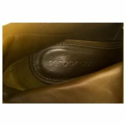 BNWOB Sergio Rossi Tan Shinny Leather Peep Toe Ankle Boots Booties Sz 37,5 Brown -winter shoes Sales 2023 371071 10