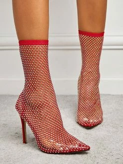 Women's Clear Boots Pointed Toe High Heel Studded Transparent Booties Sexy Fishnet Sock Boots -winter shoes Sales 2023 371f0079 3159 438d 94fe 370c42a09418
